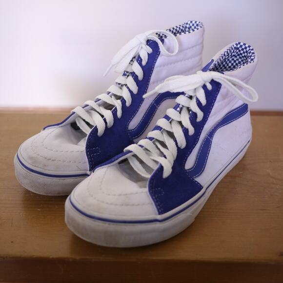 Vans “Off the Wall” White Blue High Tops Sneakers Mens 5 Womens 6.5 37 Unisex main image 6